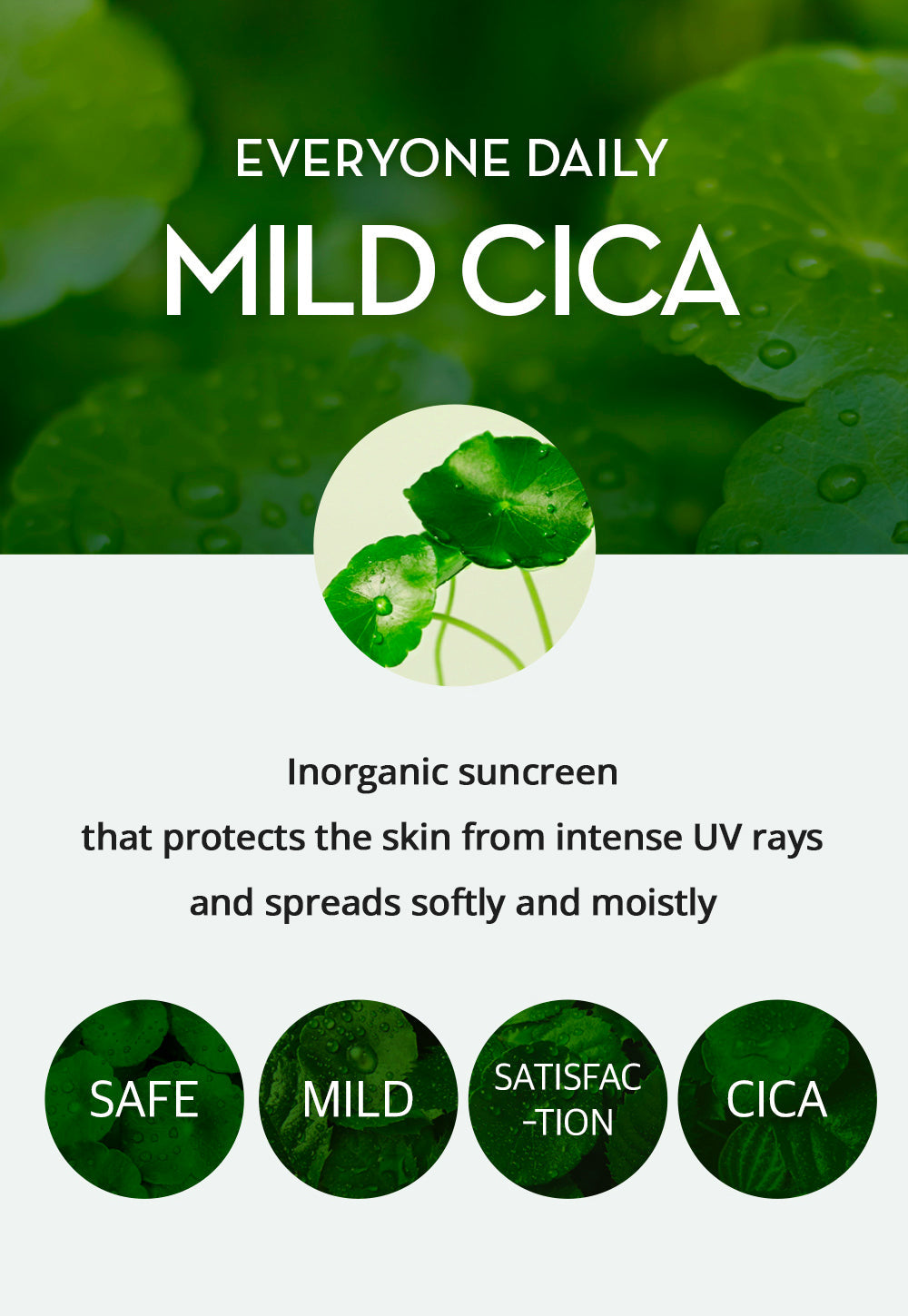 Nature Republic Green Derma Mild Cica Safety 100 Sun Cream  SPF50+, PA++++