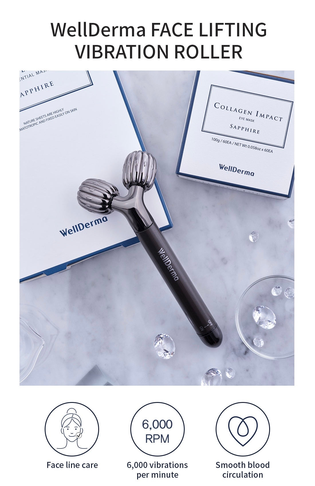 WELLDERMA Face Lifting Vibration Roller - Goryeo Cosmetics worldwide shop