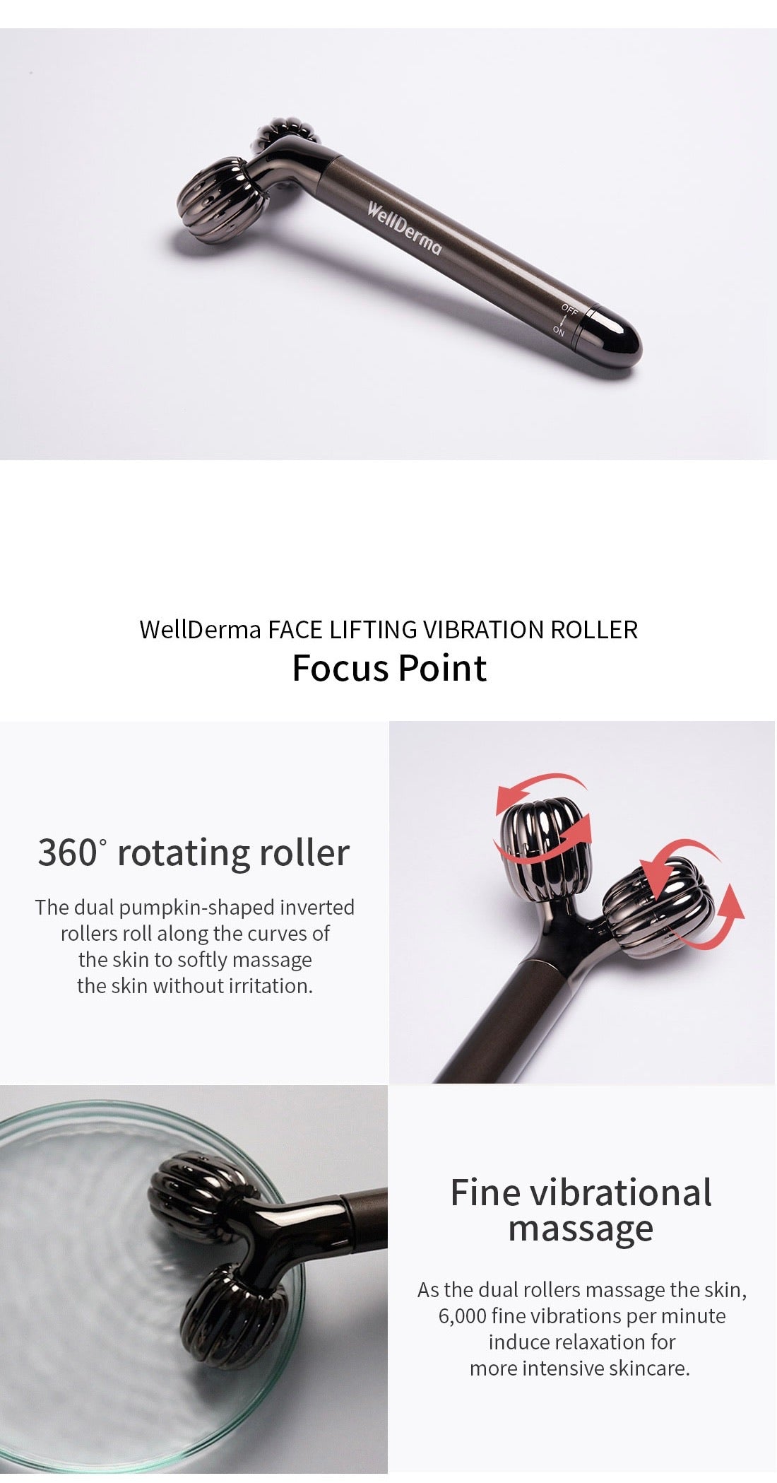 WELLDERMA Face Lifting Vibration Roller - Goryeo Cosmetics worldwide shop 