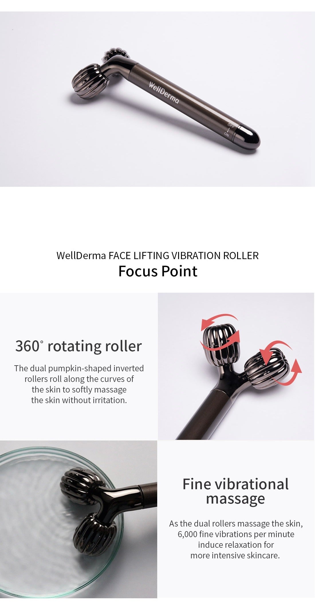 WELLDERMA Face Lifting Vibration Roller - Goryeo Cosmetics worldwide shop