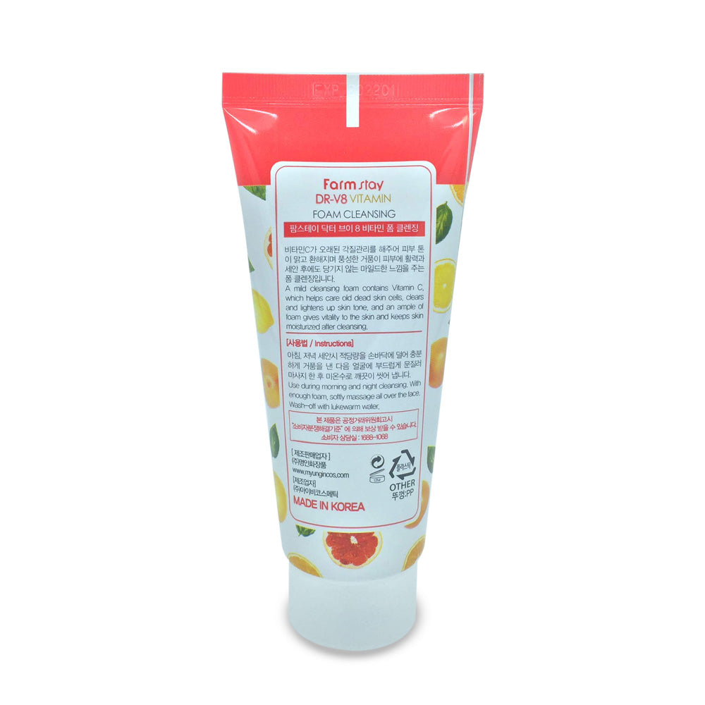 Farm Stay DR. V8 Vitamin Foam Cleansing - Goryeo Cosmetics worldwide shop 
