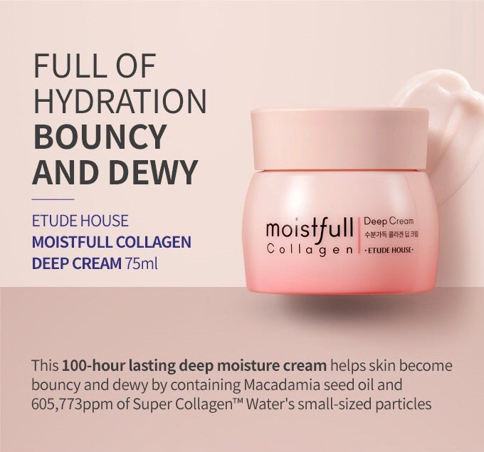 ETUDE HOUSE Moistfull Collagen Deep Cream - 75ml - Goryeo Cosmetics worldwide shop 